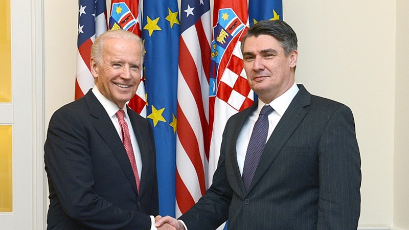 Predsjednik Vlade Zoran Milanović s potpredsjednikom SAD-a Joeom Bidenom